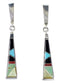 Authentic Sterling Silver Multicolor Post Dangle Earrings RX95085